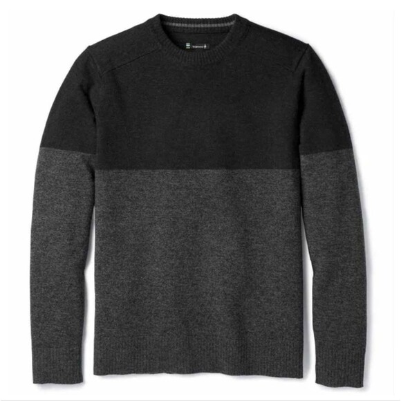 SMARTWOOL Sparwood Colorblock Crewneck Sweater Large - Picture 2 of 9